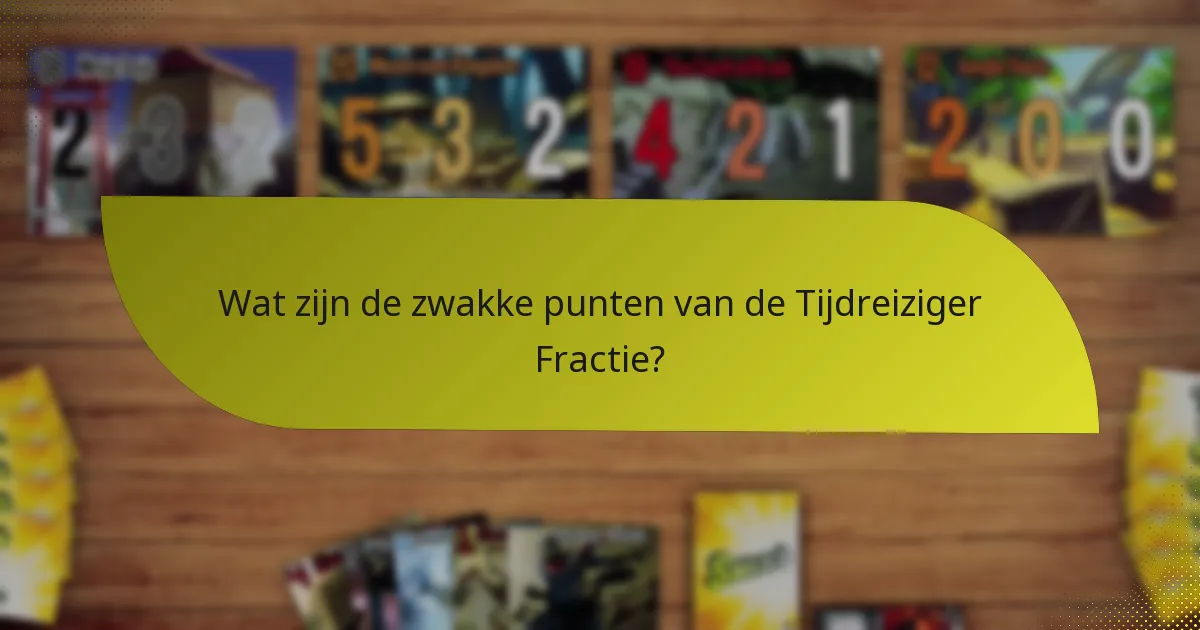 Wat zijn de zwakke punten van de Tijdreiziger Fractie?