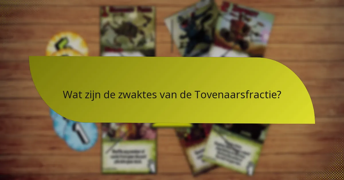 Wat zijn de zwaktes van de Tovenaarsfractie?