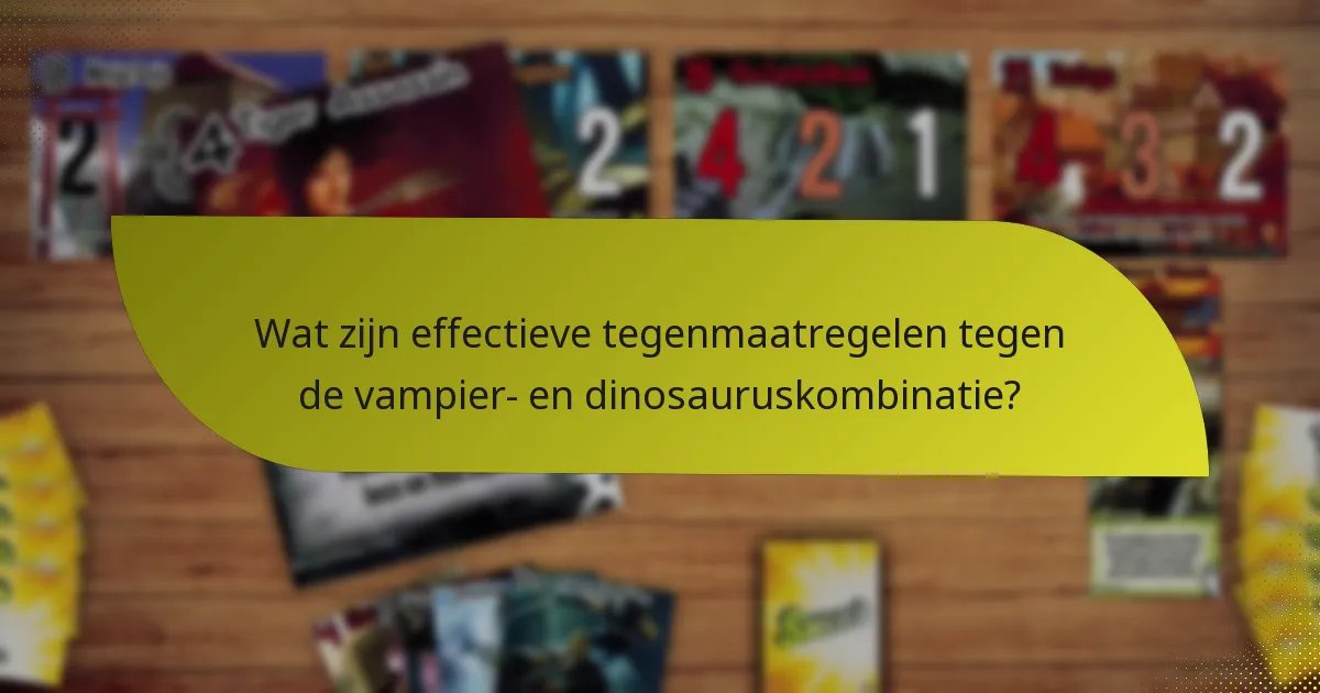 Wat zijn effectieve tegenmaatregelen tegen de vampier- en dinosauruskombinatie?