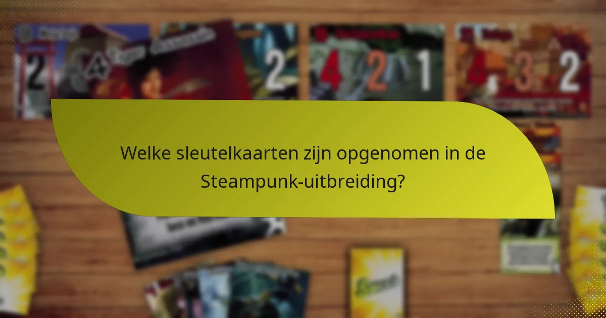 Welke sleutelkaarten zijn opgenomen in de Steampunk-uitbreiding?
